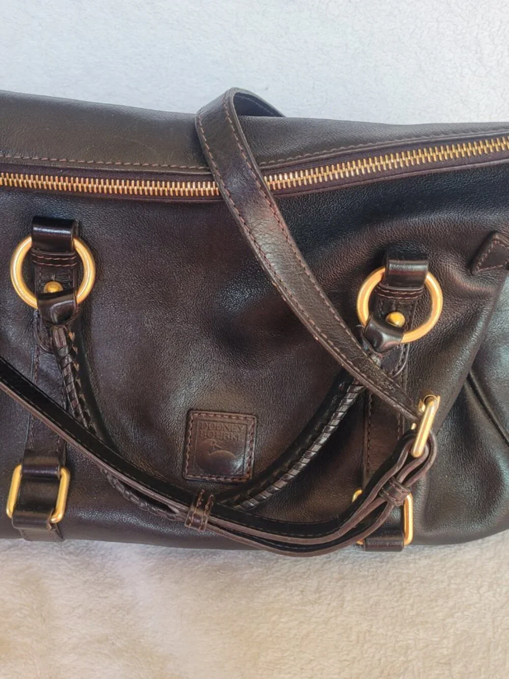 Dooney & Bourke Black Florentine Leather Satchel - Large